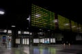 Train station terminal in Brussels Midi Station, passengers and travelers gather affront of info screen Royalty Free Stock Photo