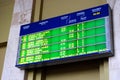 Train station timetable in capital of Lithuania Vilnius city