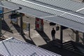 train station tracks trains and infrastructure from top view Royalty Free Stock Photo