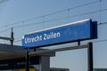 Train station Zuilen logo sign in Utrecht Royalty Free Stock Photo