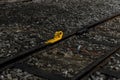 Train stopper or Train bumper installed on track for break. Train stopper for stop train running while parking at railway station