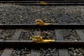 Train stopper or Train bumper installed on track for break. Train stopper for stop train running while parking at railway station