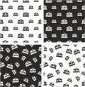 Train or Subway Station Big & Small Aligned & Random Seamless Pattern Set Royalty Free Stock Photo