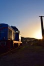 Train in the sunset Royalty Free Stock Photo