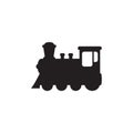 Train symbol icon, old locomotive silhouette, sign vector illustration Royalty Free Stock Photo