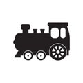 Train symbol icon, old locomotive silhouette, sign vector illustration Royalty Free Stock Photo