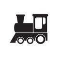 Train symbol icon, old locomotive silhouette, sign vector illustration Royalty Free Stock Photo