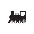 Train symbol icon, old locomotive silhouette, sign vector illustration Royalty Free Stock Photo