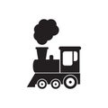 Train symbol icon, old locomotive silhouette, sign vector illustration Royalty Free Stock Photo