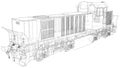 Train. Technical wire-frame. Vector rendering of 3d