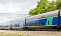 train of TGV, Burgundy, France Royalty Free Stock Photo