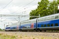 train of TGV, Burgundy, France Royalty Free Stock Photo