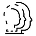 Train thinking icon outline vector. Critical think