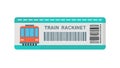 Train ticket with barcode, for travel and transportation themes, vector design Generative AI Royalty Free Stock Photo