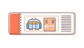 Train Ticket with Departing Train, Journey Start Icon, vector design Generative AI Royalty Free Stock Photo