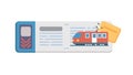 Train Ticket with Front View Train, Direct Travel Icon, vector design Generative AI Royalty Free Stock Photo