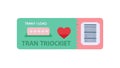 Train Ticket with Heart & Load Bar, Travel Progress Icon, vector design Generative AI Royalty Free Stock Photo