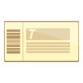 Train ticket icon, cartoon style Royalty Free Stock Photo