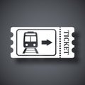 Train ticket icon, stock vector Royalty Free Stock Photo