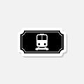 Train ticket sticker icon isolated on white background Royalty Free Stock Photo