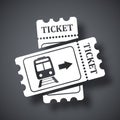 Train tickets icon, stock vector