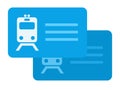 Train tickets vector flat isolated on white Royalty Free Stock Photo
