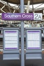 Train Timetable, Southern Cross Station, Melbourne, Australia. Royalty Free Stock Photo