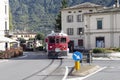 Train in Tirano city, Italy.