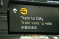 Train to city sign