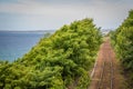 Train Track Along Coast Royalty Free Stock Photo