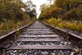 Train track in autumn