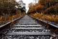 Train track in autumn