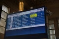 Train Information Board at 30th Street Station in Philadelphia