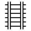 Train track icon, outline style Royalty Free Stock Photo