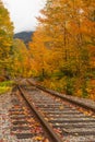 Colorful Autumn Train Tracks Royalty Free Stock Photo