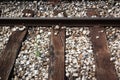 Train track with old wood planks