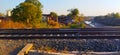 Train track passing near the village in India