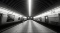 Realistic Black And White Subway Station Image In 8k Resolution