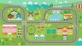 Train track play placemat HD Royalty Free Stock Photo