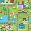 Train track seamless pattern