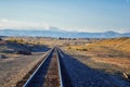 Train tracks around the Cradleboard Trail walking path on the Carolyn Holmberg Preserve in Broomfield with views of hiking trails,