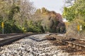 Train tracks in an autumn landscape Royalty Free Stock Photo