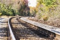 Train tracks in an autumn landscape Royalty Free Stock Photo