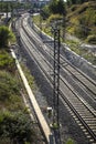 Train tracks in Barcelona Spain Royalty Free Stock Photo