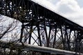 Train tracks bridge in Cleveland, Ohio Royalty Free Stock Photo