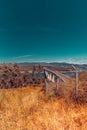 Train tracks on a bridge over the river Royalty Free Stock Photo