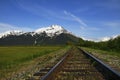 Train tracks in Chugach National Forest Royalty Free Stock Photo