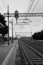 Train Tracks at Cortona Station Royalty Free Stock Photo