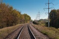 Train Tracks Curve to Distance Royalty Free Stock Photo