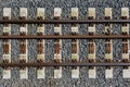 Train Tracks Detail from Above. Close up Royalty Free Stock Photo